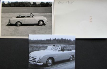 Ford Buckel Taunus Cabriolet Karosseriebau Drews 1951 drei Originalfotos (1901)